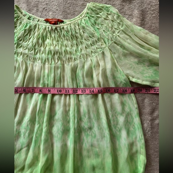 Sundance Women’s Catalog  Silk Chiffon Smocked top Blouse‎ Size Small - Picture 5 of 7